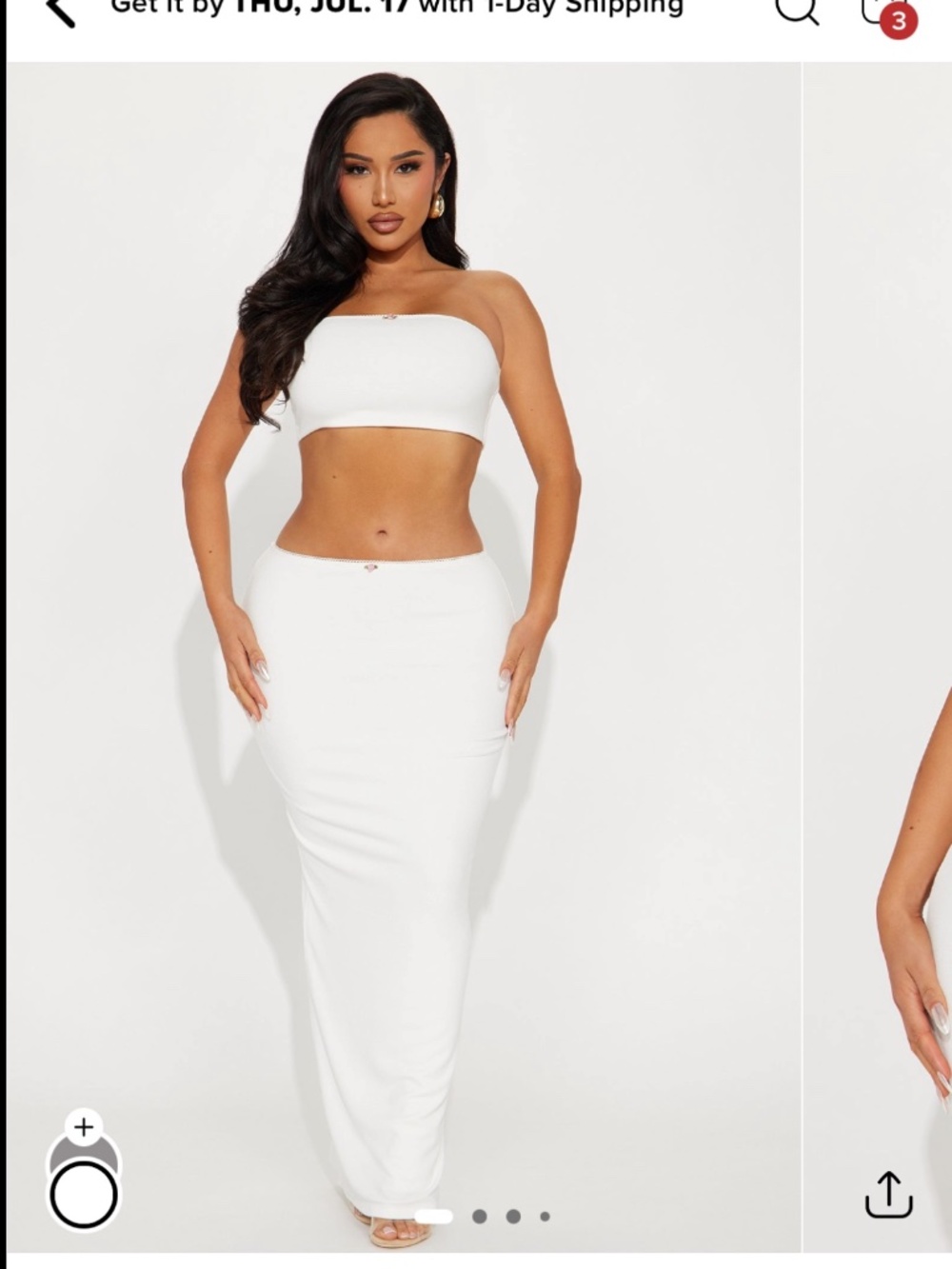 Fashion nova Love Me maxi Skirt Set - white XS new